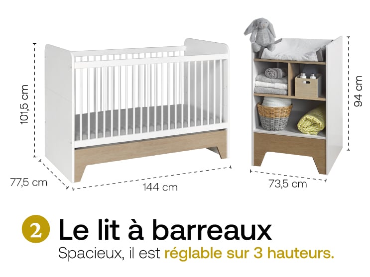 Lits Bébé Combinés évolutifs En Bois écologique | Nateo Concept